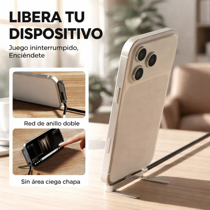 Cable de carga rápida de 240 W con soporte ajustable para teléfono.